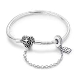 Sister Heart Clasp with Safety Chain Charm Bracelet