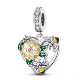 Floral Heart Bead Charm