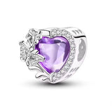 Purple Heart Bead Charm