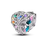 Colourful Tree of Life Heart Charm