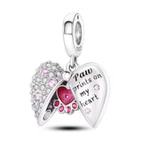 Paw Prints on My Heart Charm