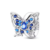Blue Crystal Butterfly Bead Charm