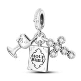 Dove Bible and Cross Charm
