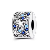 Blue Floral Openwork Bead Charm