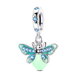 Green Firefly and Butterfly Charm
