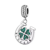 Lucky Clover Horseshoe Charm