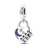 Moon Stars and Letters Charm