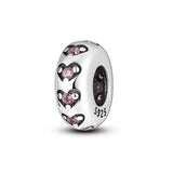 Pink Heart Spacer Charm