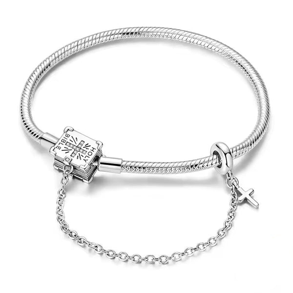 Travel Suitcase Clasp with Safety Chain Charm Bracelet