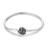 Black Rose Clasp Charm Bracelet