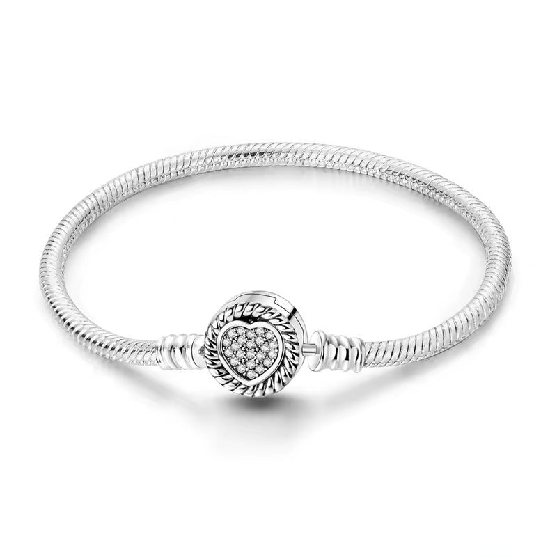 Circular Crystal Clasp Charm Bracelet