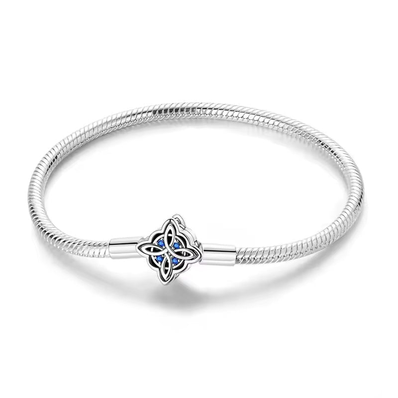 Blue Compass Clasp Charm Bracelet