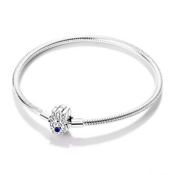 Blue Hamsa Hand Clasp Charm Bracelet