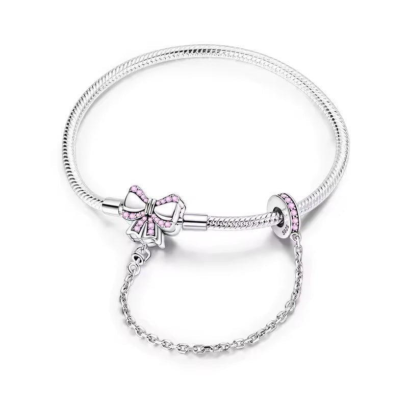 Butterfly Clasp with Safety Chain Charm Bracelet