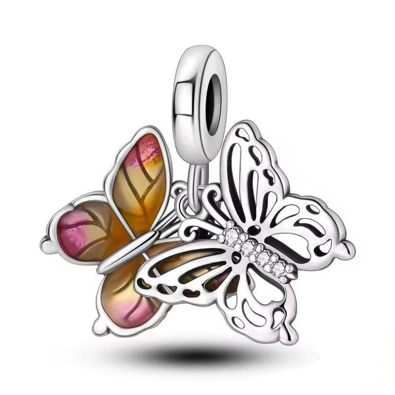 Multicolor Double Butterfly Charm