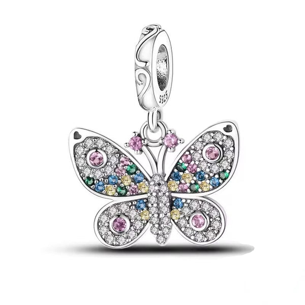 Floral Butterfly Dangle Charm