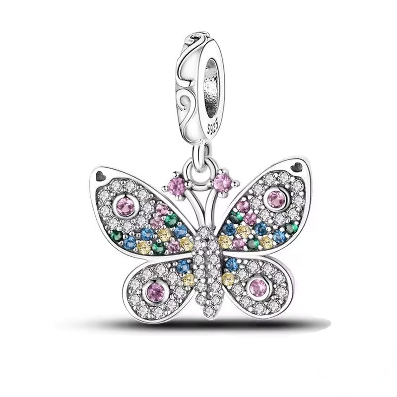 Floral Butterfly Dangle Charm