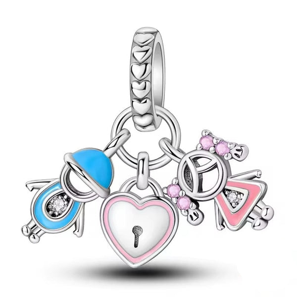 Baby Pacifier and Heart Charm