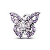 Purple Crystal Butterfly Charm