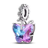 Multicolour Crystal Butterfly Dangle Charm