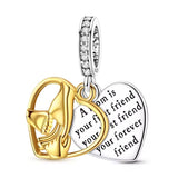 Mum and Friend Heart Charm