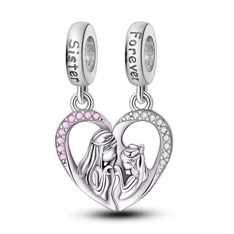Forever Sisters Heart Charm