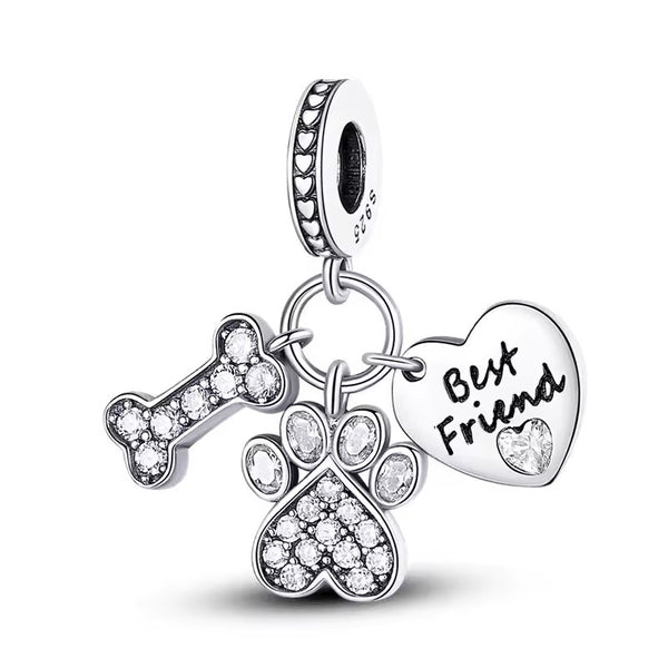 Best Friend Paw and Bone Charm