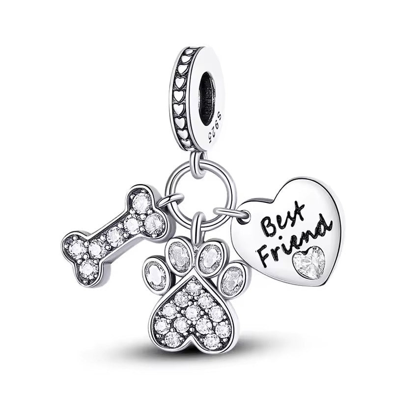 Best Friend Paw and Bone Charm