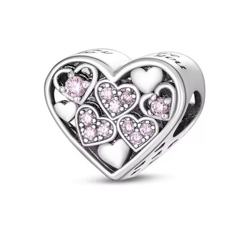 Crystal Hearts Bead Charm