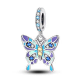 Blue and Purple Butterfly Dangle Charm