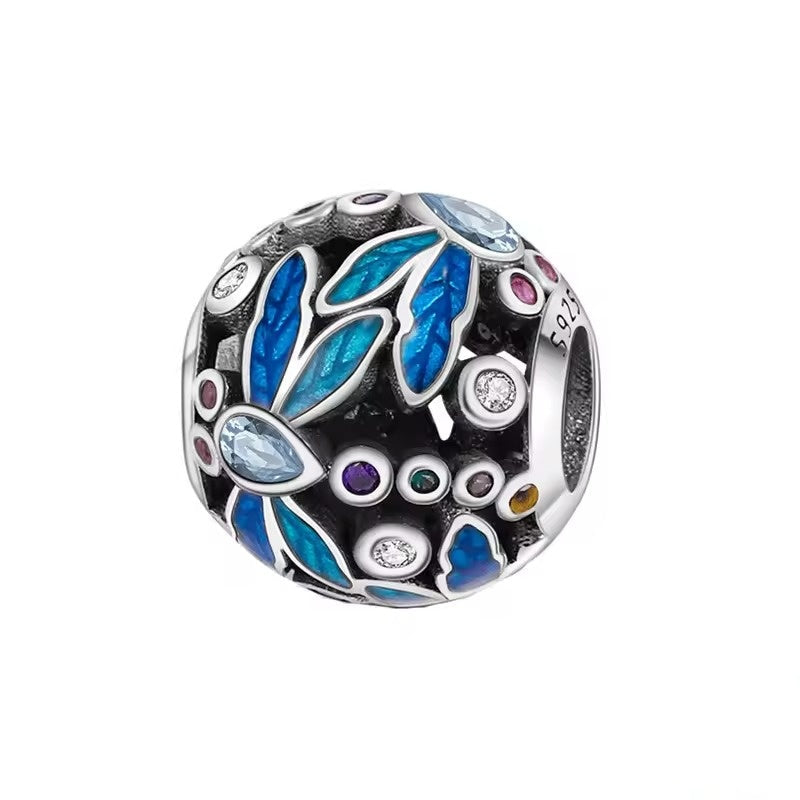 Blue Leaf Bead Charm