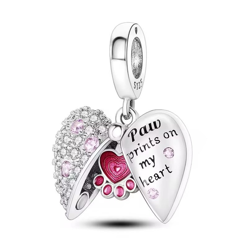 Paw Prints on My Heart Charm