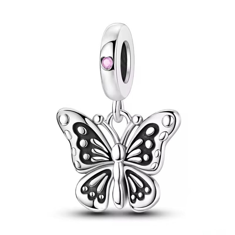 Black and White Butterfly Charm
