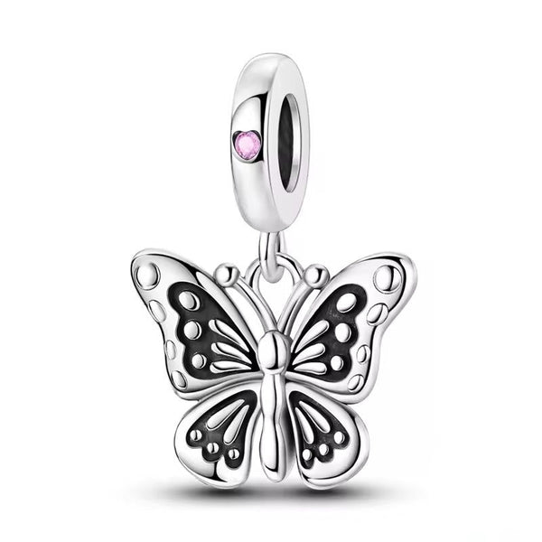 Black and White Butterfly Charm