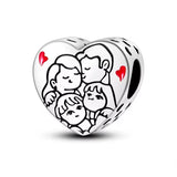 Family Portrait Heart Bead Charm