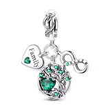 Green Family Tree Dangle Charm