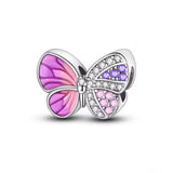 Pink and Purple Butterfly Bead Charm