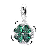Green Crystal Clover Charm