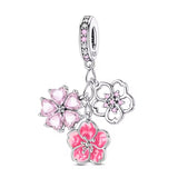 Pink Flower Cluster Charm