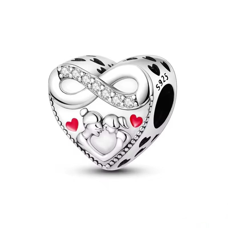 Infinity Love Heart Bead Charm