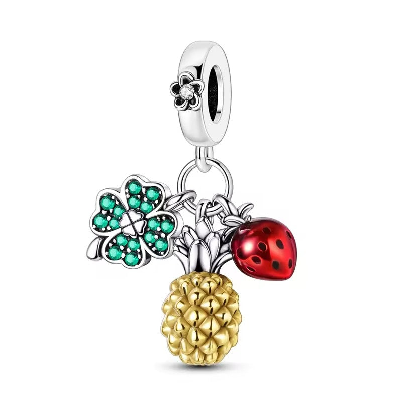Pineapple Clover and Ladybug Charm