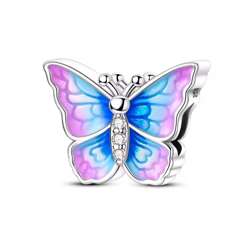 Blue and Pink Butterfly Bead Charm