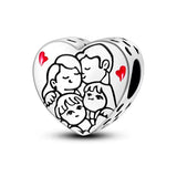 Family Portrait Heart Bead Charm
