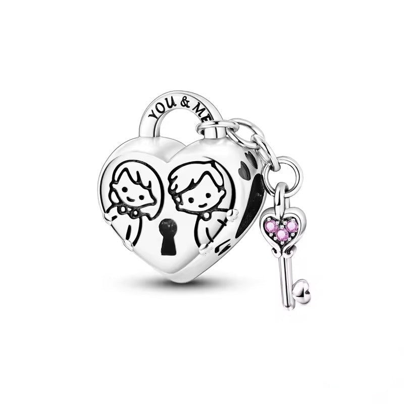 Family Lock and Key Charm