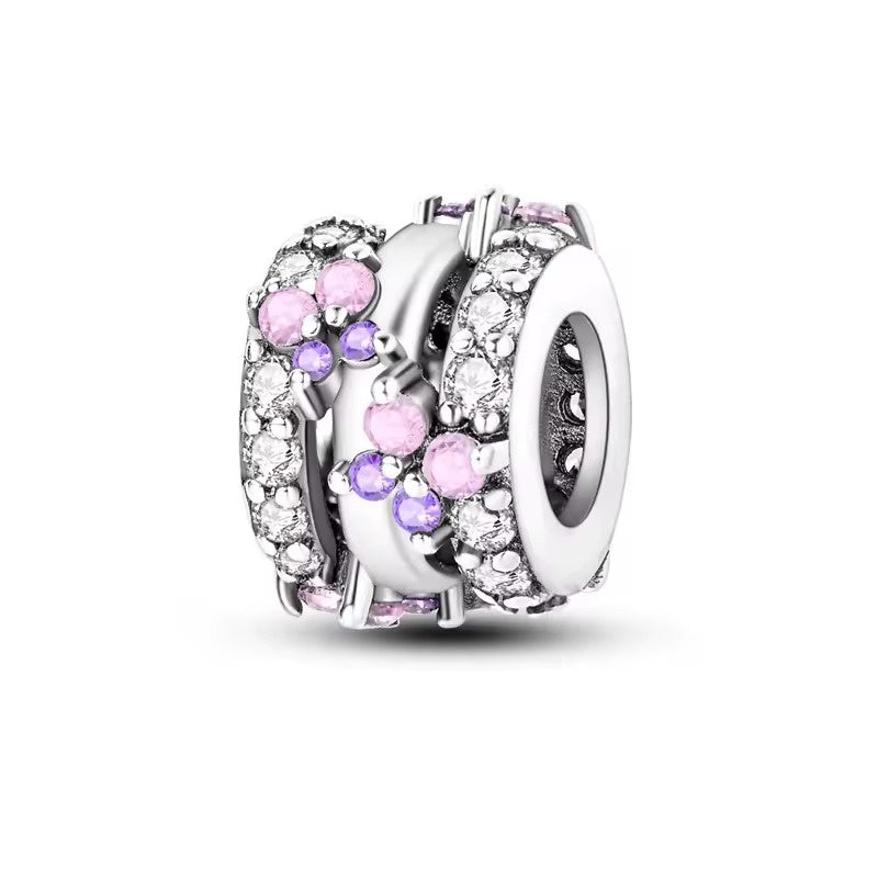 Pink Flower Spacer Charm