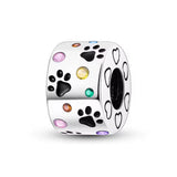 Colourful Paw Print Bead Charm