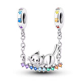 Sleeping Cat Floral Safety Chain