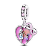Pink Mermaid Heart Charm