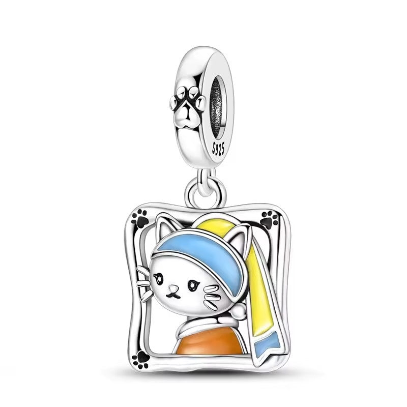 Cat with Pearl Earring Charm