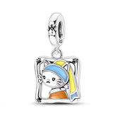 Cat with Pearl Earring Charm